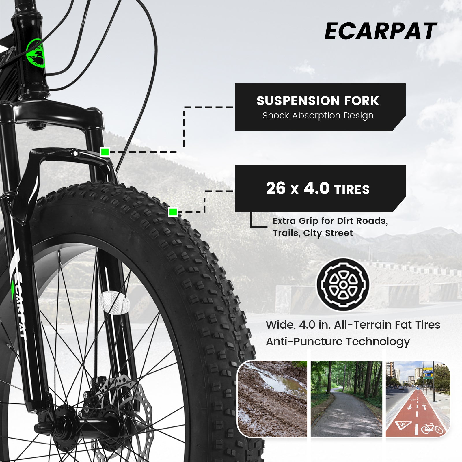 Elecony 26-Inch 21-Speed Fat Tire Mountain Bike, Dual Disc Brake-lymiu