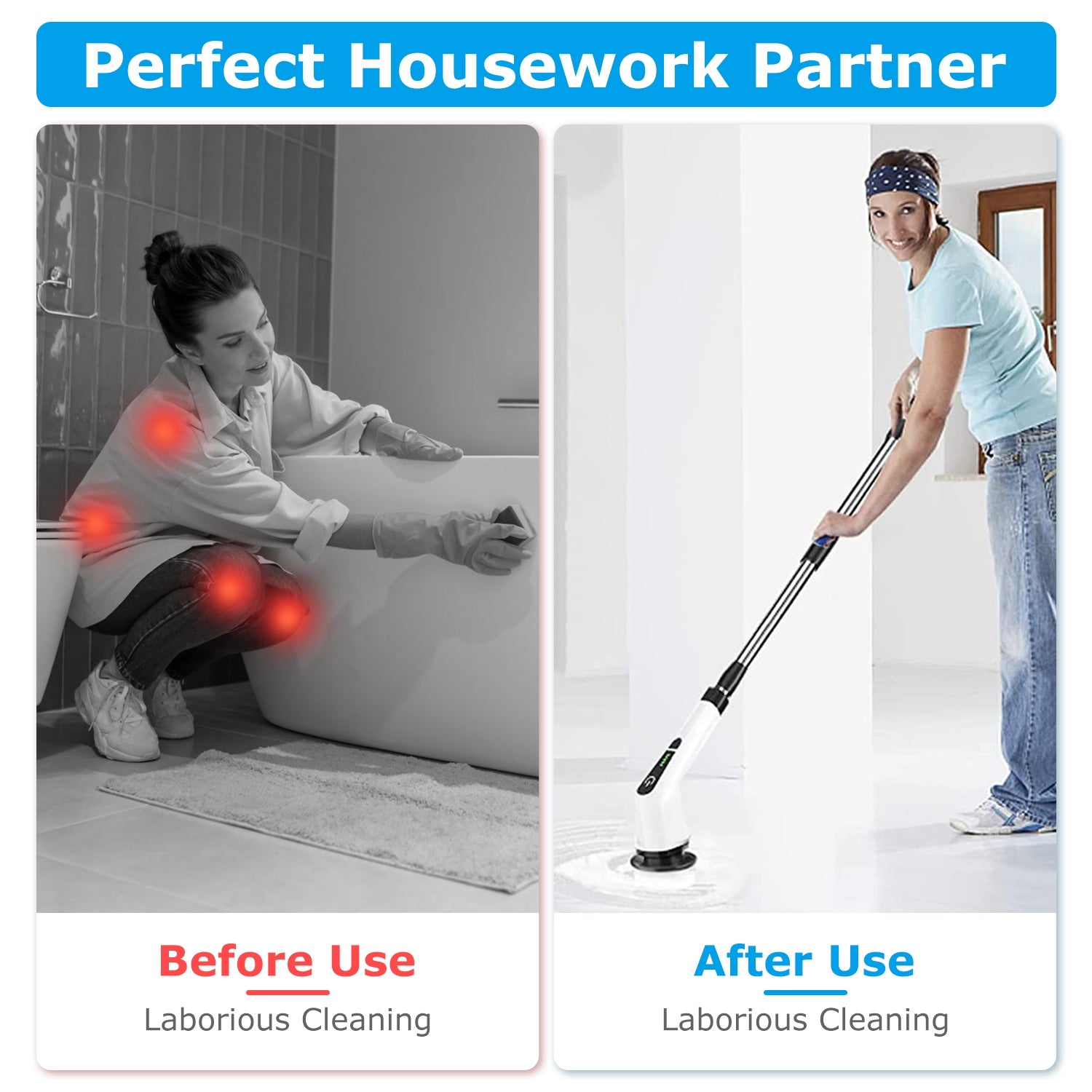 Cordless Electric Spin Scrubber - Adjustable Telescopic Cleaning Brush with 8 Heads-lymiu