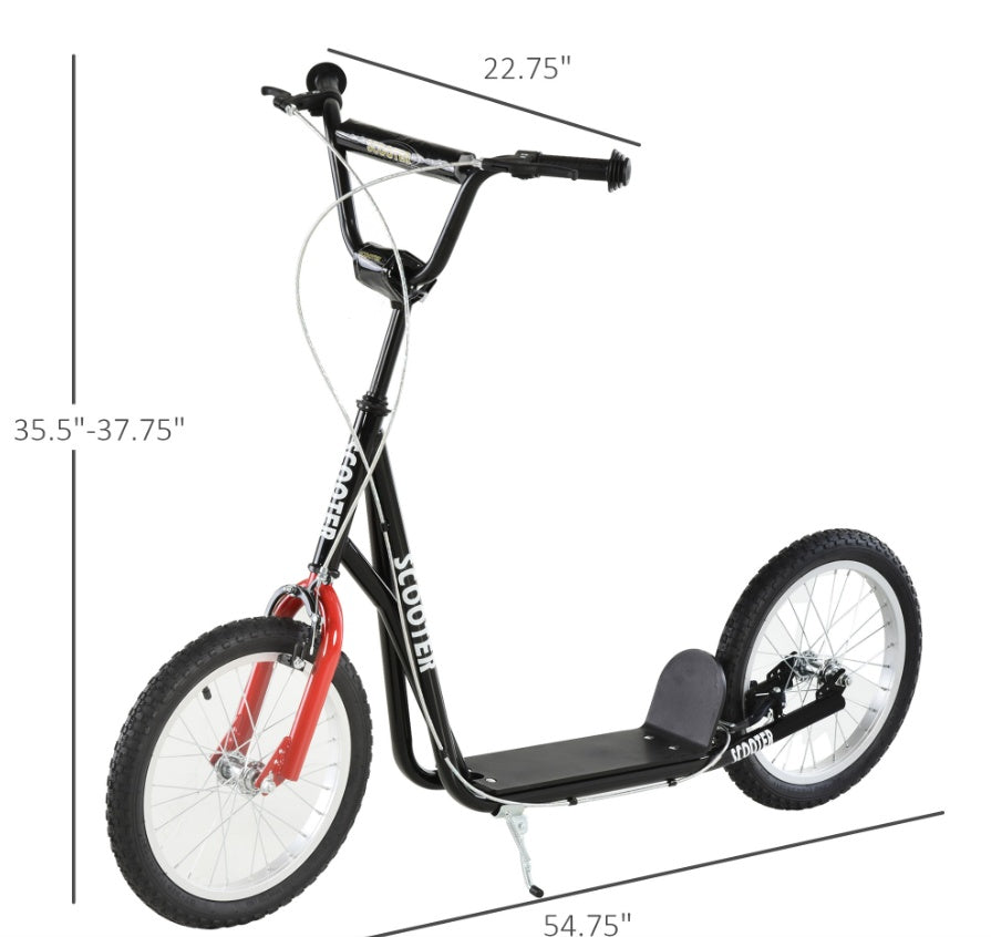 Kids Kick Scooter (Black) – Dual Rear Brakes & Adjustable Handlebar-lymiu