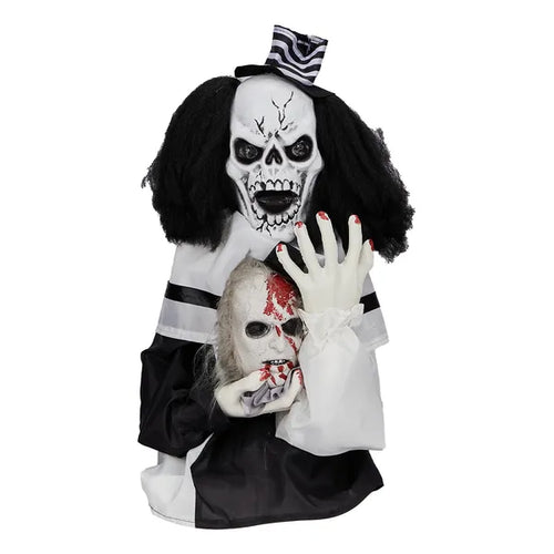 1.8ft Sound-Activated Scary Clown Halloween Prop | LYMIU