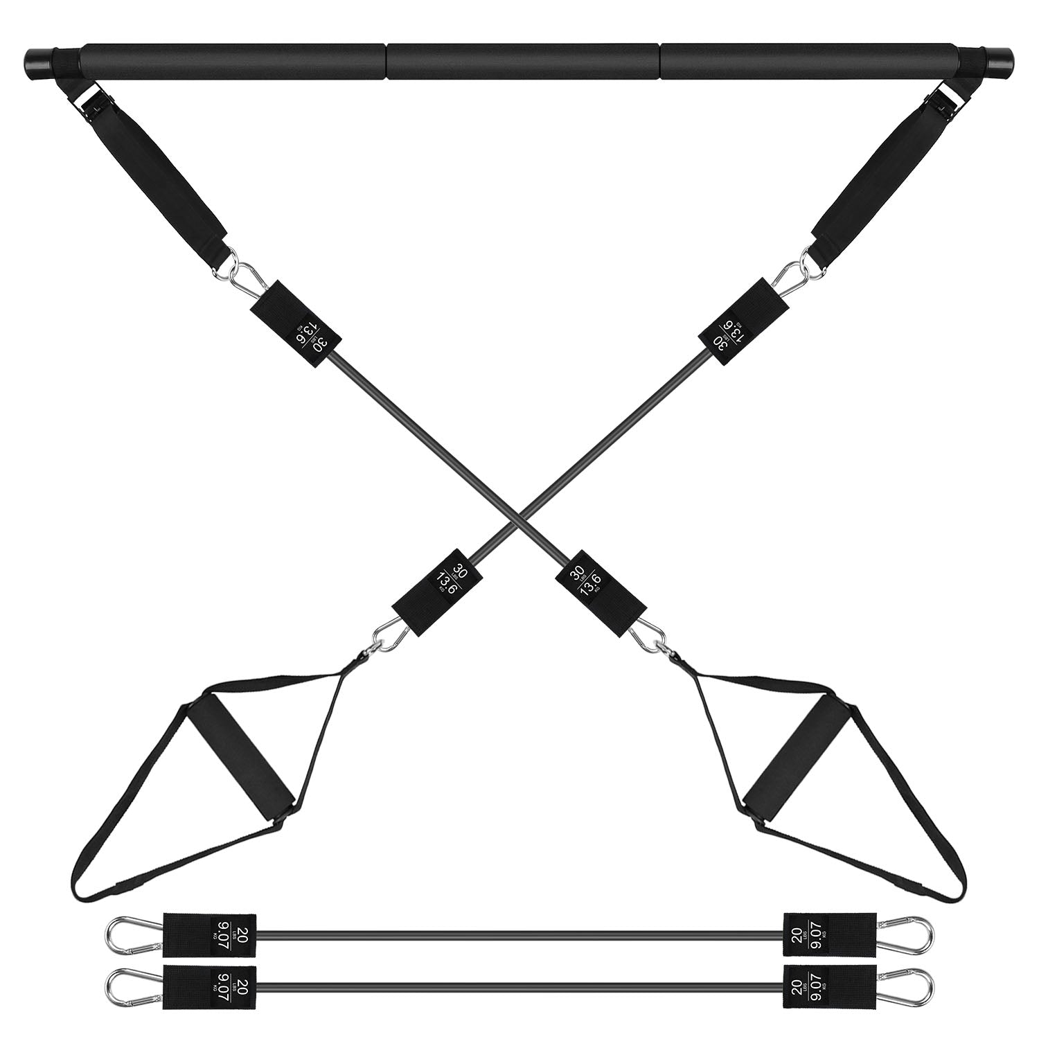 100LBS / 180LBS Pilates Bar Kit & Multifunctional Yoga Toning Exercise Set | Lymiu