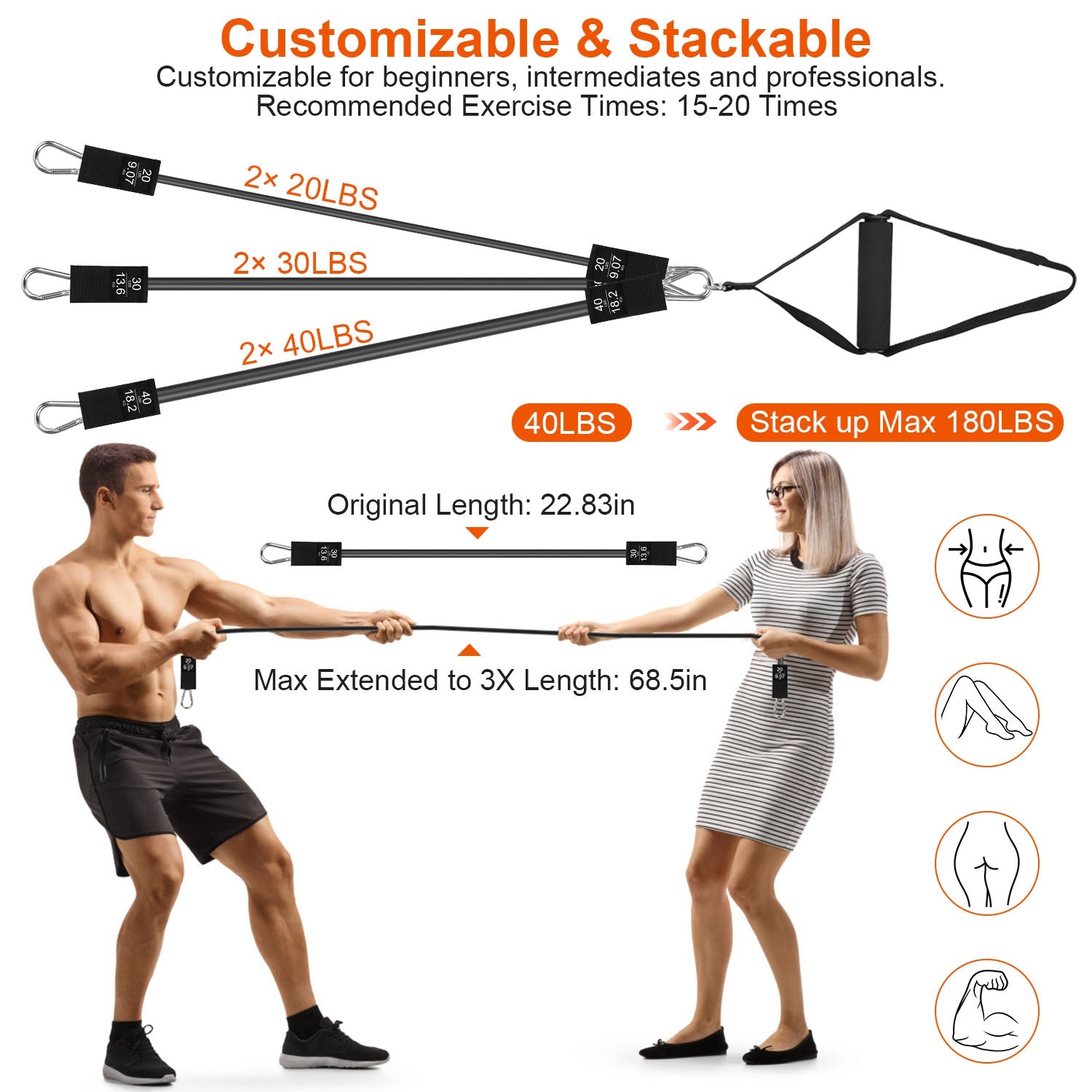 100LBS / 180LBS Pilates Bar Kit & Multifunctional Yoga Toning Exercise Set | Lymiu