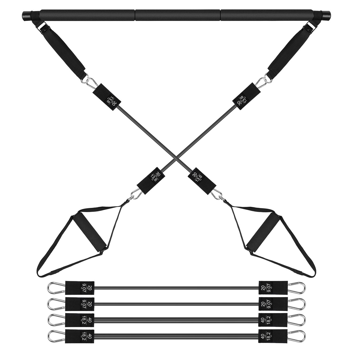 100LBS / 180LBS Pilates Bar Kit & Multifunctional Yoga Toning Exercise Set | Lymiu