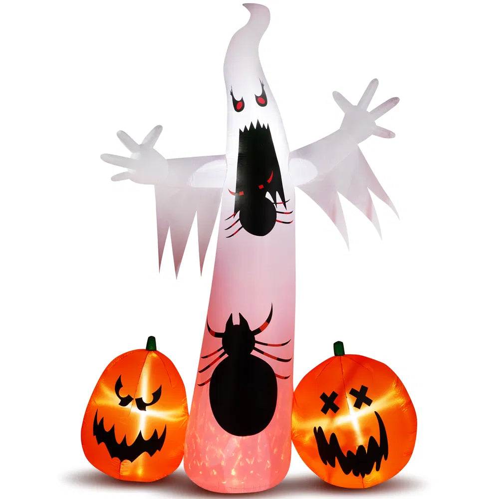 11.8FT Giant Inflatable Halloween Ghost, Spider & Pumpkin Decor | LYMIU