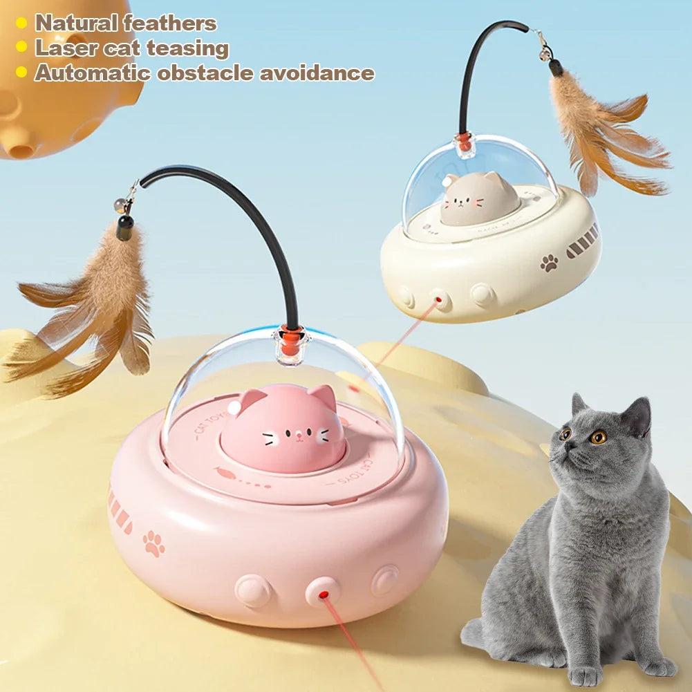 Smart Electric UFO Cat Toy | Interactive Feather Teaser & Pet Training Toy-lymiu