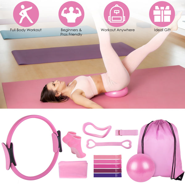 14-Piece All-in-One Pilates Kit & Full-Body Home Workout Equipment Set | Lymiu