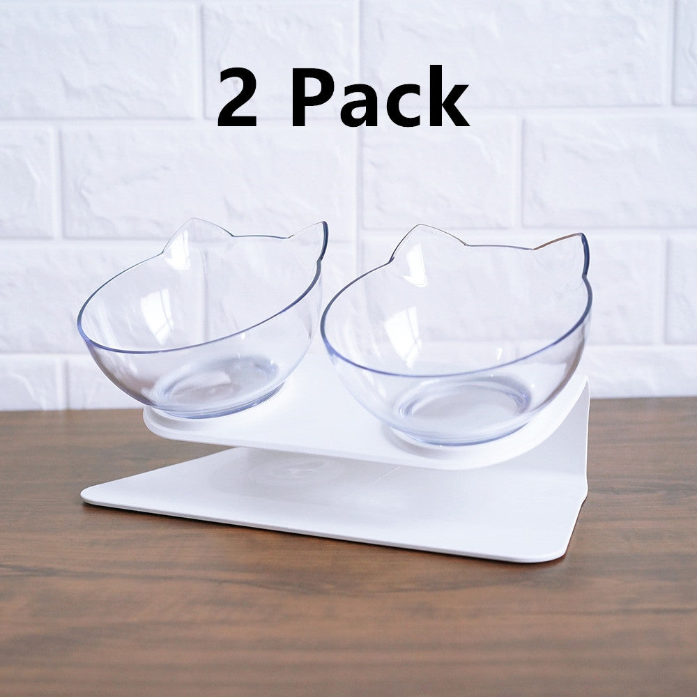 Cat Double Bowl Cat Food Bowl Protects Cervical Vertebra-lymiu