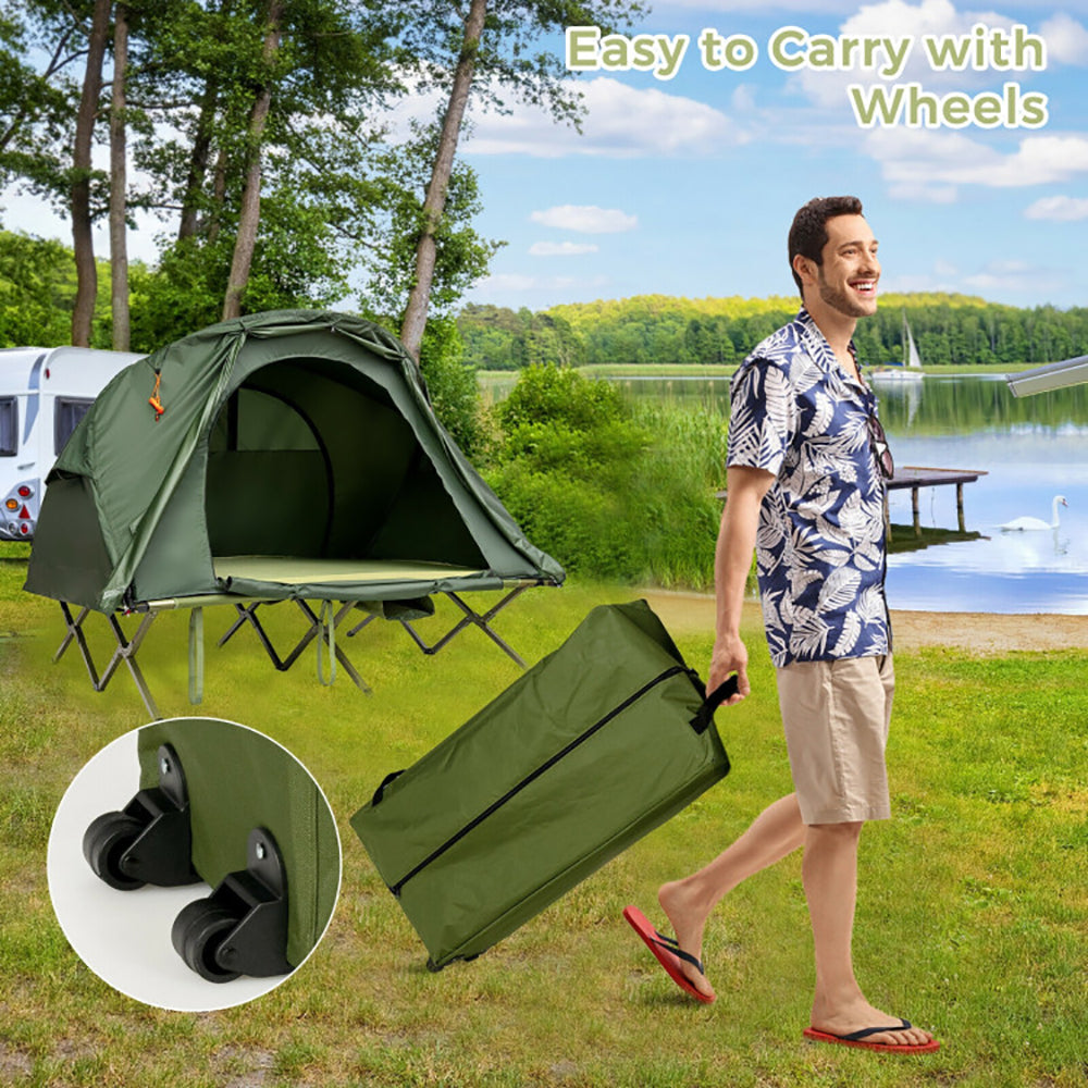 2-Person Outdoor Camping Tent with External Cover & Self-Inflating Air Mattress | Lymiu