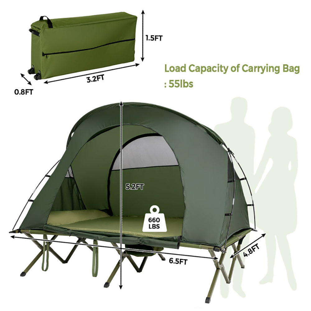 2-Person Outdoor Camping Tent with External Cover & Self-Inflating Air Mattress | Lymiu