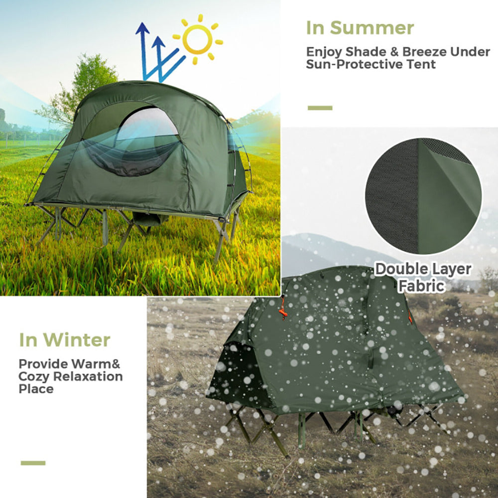 2-Person Outdoor Camping Tent with External Cover & Self-Inflating Air Mattress | Lymiu