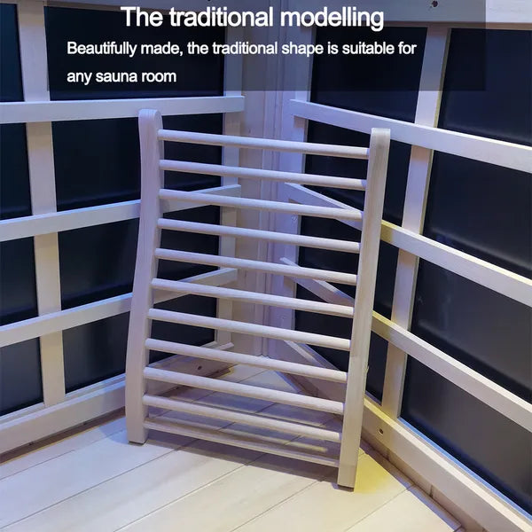 Hemlock Wood Round Stick Sauna Backrest | Ergonomic Wooden Back Support for Sauna & Spa-lymiu
