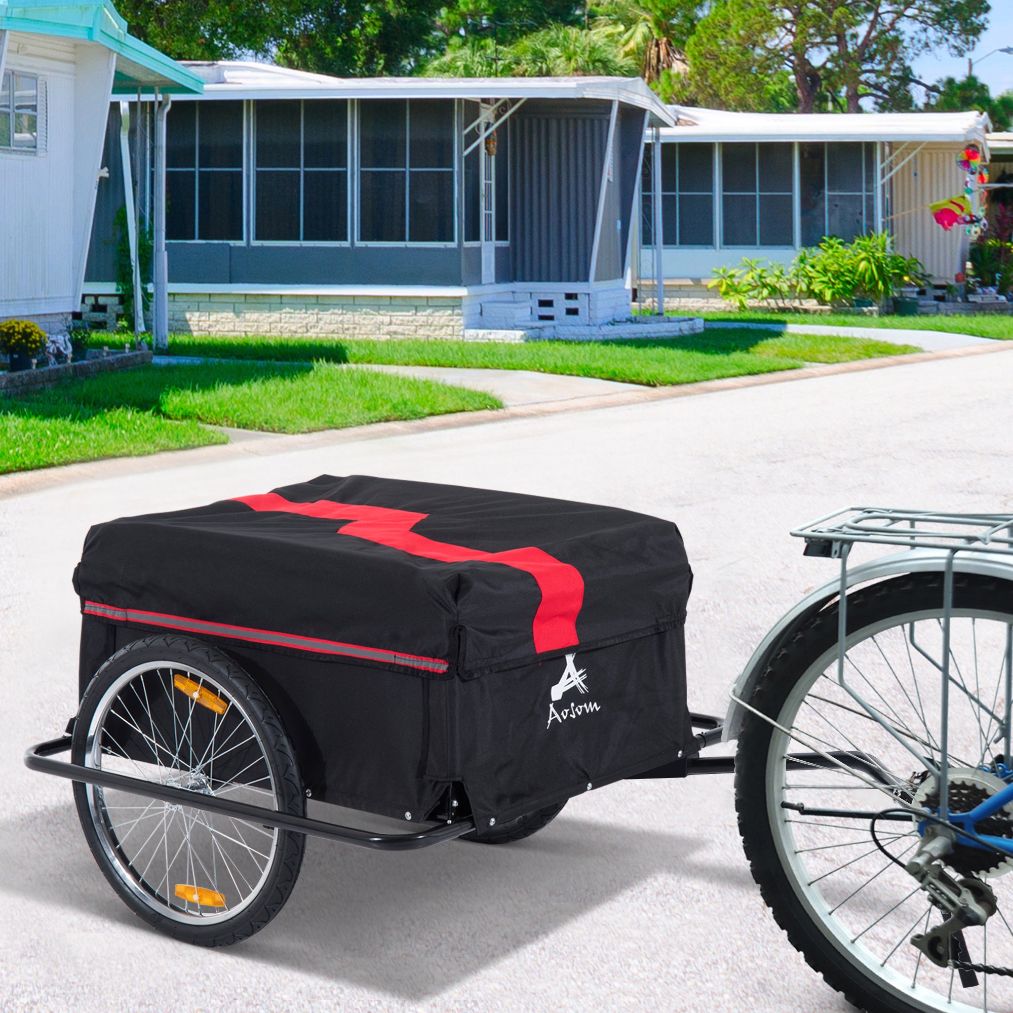 20-Inch Bicycle Cargo Trailer with Removable Cover-lymiu