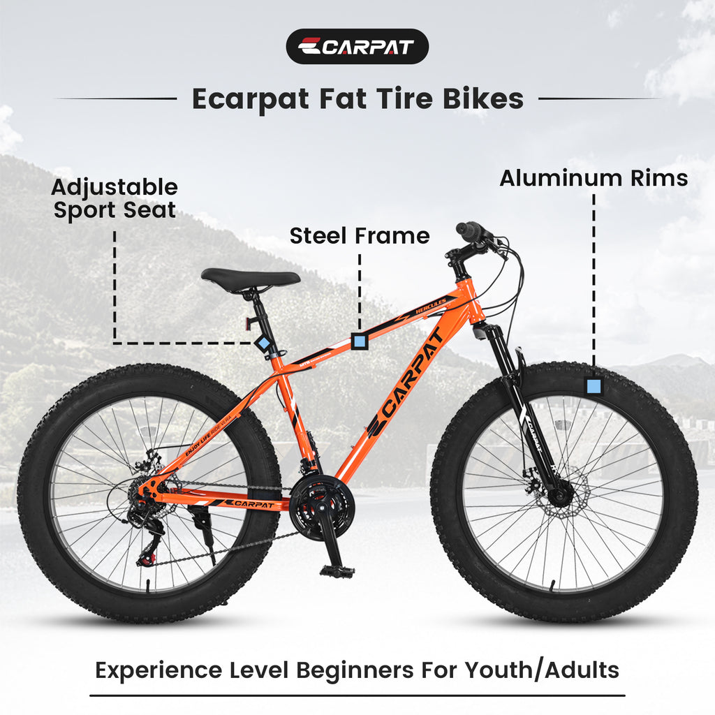 S26109 26-Inch 21-Speed Fat Tire Mountain Bike-lymiu