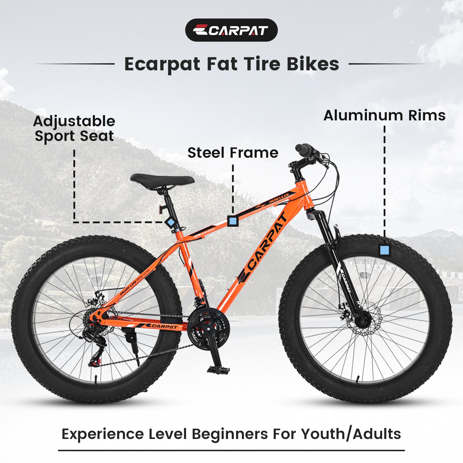 S26109 26-Inch 21-Speed Fat Tire Mountain Bike-lymiu