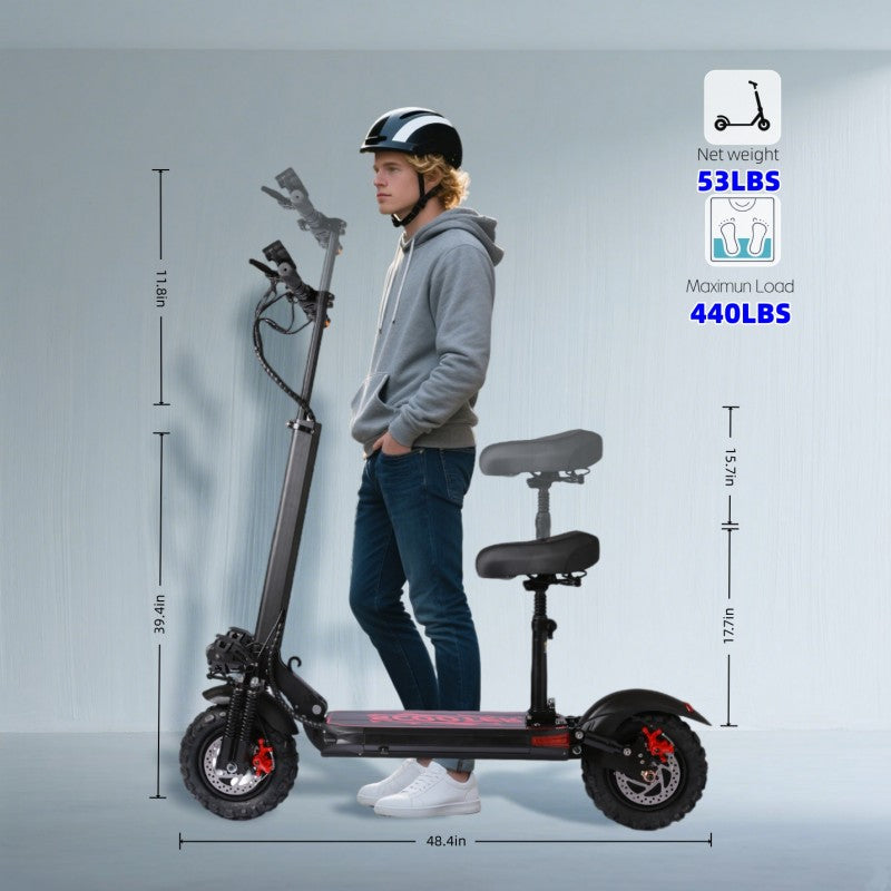 Anluosen D02 Pro E-Scooter: 1200W Dual-Suspension Off-Road Scooter, 55km/h- lymiu