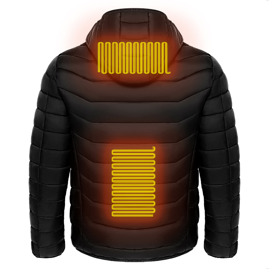 Men's Heated Puffer Jacket with 9 Heating Zones - Electric Insulated Hooded Coat-lymiu