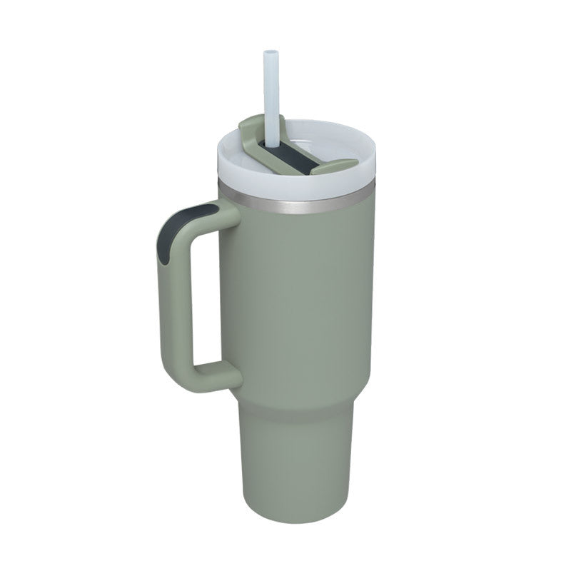 40 oz Insulated Stainless Steel Tumbler with Handle & Straw | Spill-Proof Travel Coffee Mug | Lymiu