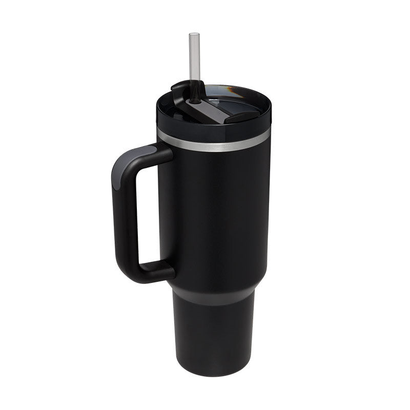 40 oz Insulated Stainless Steel Tumbler with Handle & Straw | Spill-Proof Travel Coffee Mug | Lymiu