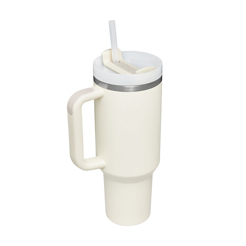 40 oz Insulated Stainless Steel Tumbler with Handle & Straw | Spill-Proof Travel Coffee Mug | Lymiu