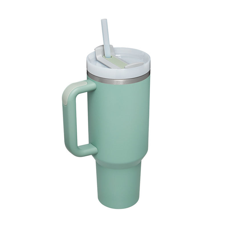 40 oz Insulated Stainless Steel Tumbler with Handle & Straw | Spill-Proof Travel Coffee Mug | Lymiu