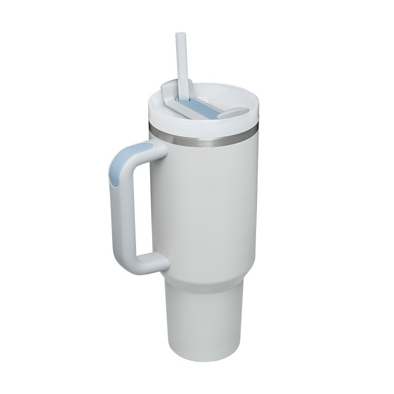 40 oz Insulated Stainless Steel Tumbler with Handle & Straw | Spill-Proof Travel Coffee Mug | Lymiu