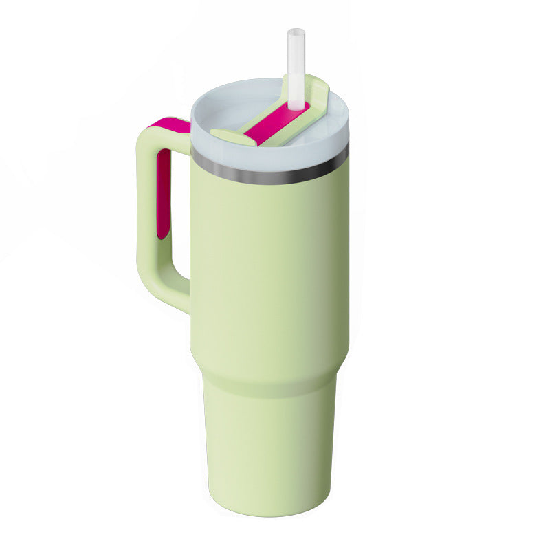 40 oz Insulated Stainless Steel Tumbler with Handle & Straw | Spill-Proof Travel Coffee Mug | Lymiu