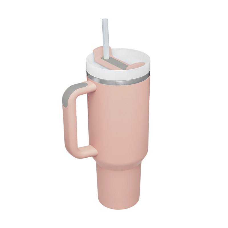40 oz Insulated Stainless Steel Tumbler with Handle & Straw | Spill-Proof Travel Coffee Mug | Lymiu