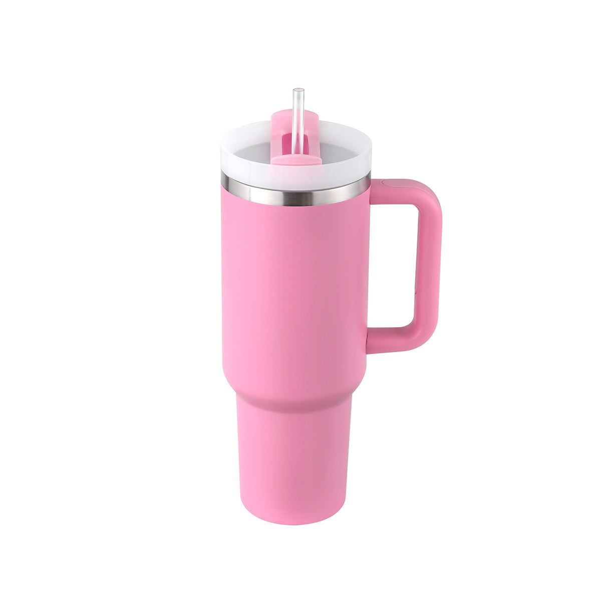 40 oz Insulated Stainless Steel Tumbler with Handle & Straw | Spill-Proof Travel Coffee Mug | Lymiu