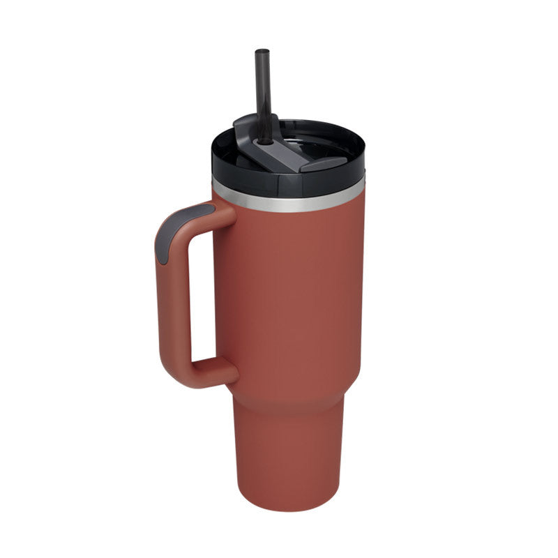 40 oz Insulated Stainless Steel Tumbler with Handle & Straw | Spill-Proof Travel Coffee Mug | Lymiu