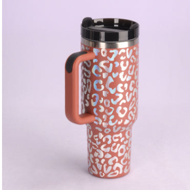 40 oz Insulated Stainless Steel Tumbler with Handle & Straw | Spill-Proof Travel Coffee Mug | Lymiu