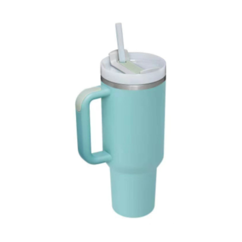 40 oz Insulated Stainless Steel Tumbler with Handle & Straw | Spill-Proof Travel Coffee Mug | Lymiu