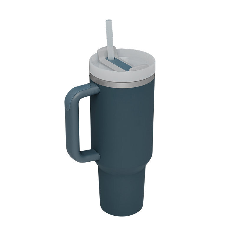 40 oz Insulated Stainless Steel Tumbler with Handle & Straw | Spill-Proof Travel Coffee Mug | Lymiu