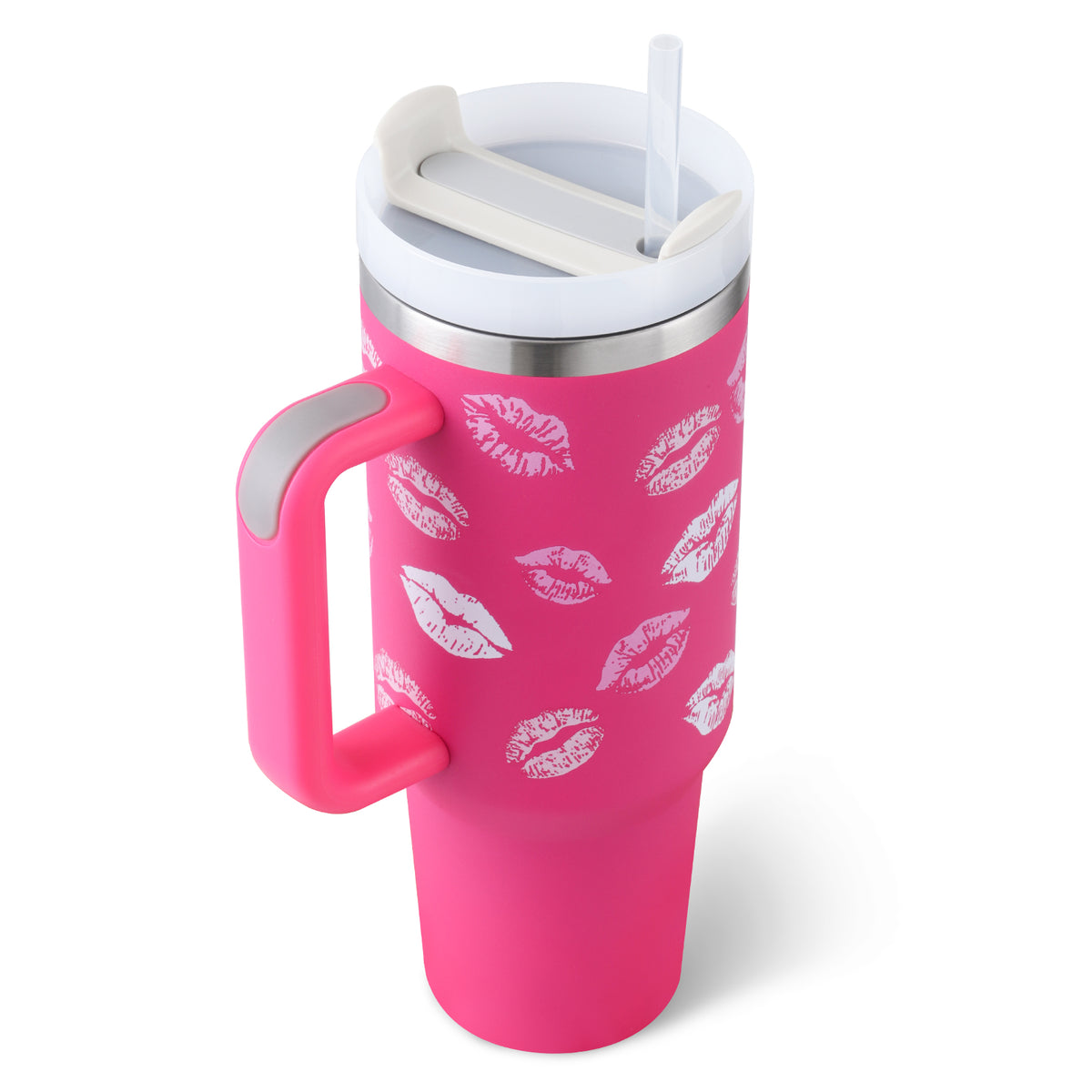 40 oz Insulated Stainless Steel Tumbler with Handle & Straw | Spill-Proof Travel Coffee Mug | Lymiu