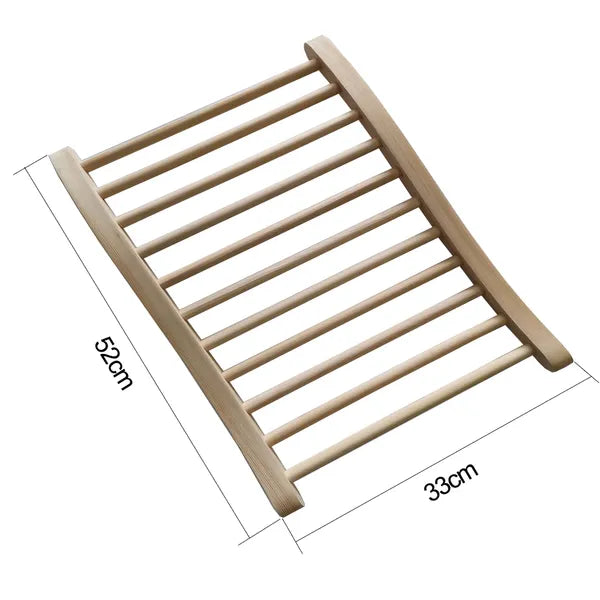 Hemlock Wood Round Stick Sauna Backrest | Ergonomic Wooden Back Support for Sauna & Spa-lymiu