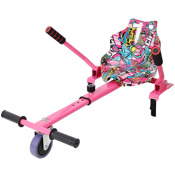 Hoverboard Go-Kart Seat Attachment | Fits 6.5" to 10" Hoverboards, Adjustable Off-Road Frame (Pink)=lymiu