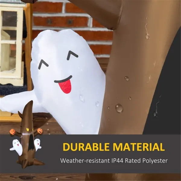 5-Foot Inflatable Cute Ghost Halloween Decoration with LED Lights & Blower - LYMIU