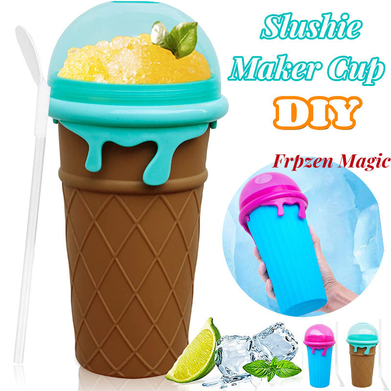 500ml Magic Slushy Maker Cup - Quick-Frozen Smoothie & Ice Cream Squeeze Bottle