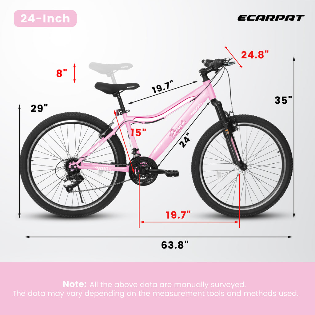 24/26-Inch Mountain Bike – 21-Speed All-Terrain MTB with Front Suspension - Lymiu