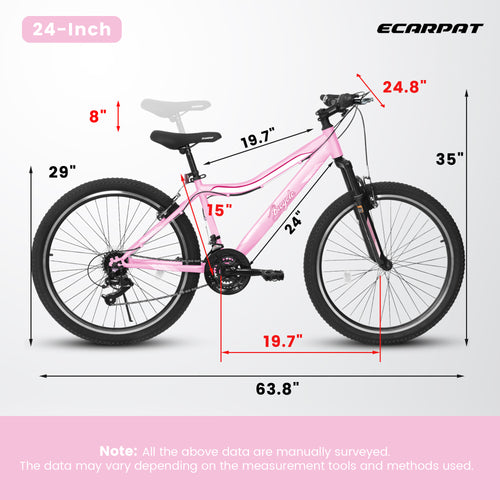 24/26-Inch Mountain Bike – 21-Speed All-Terrain MTB with Front Suspension - Lymiu