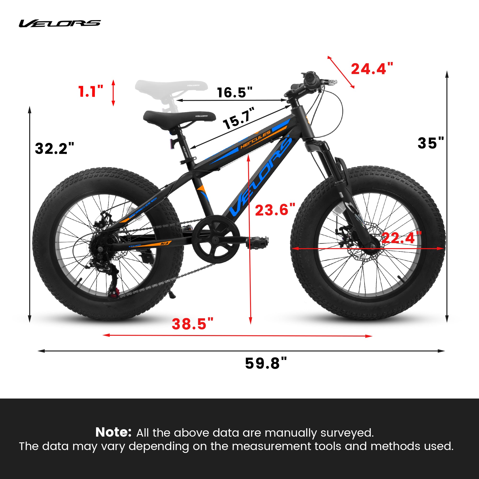 V20235 20-Inch 7-Speed Fat Tire Mountain Bike, Dual Disc Brake-lymiu