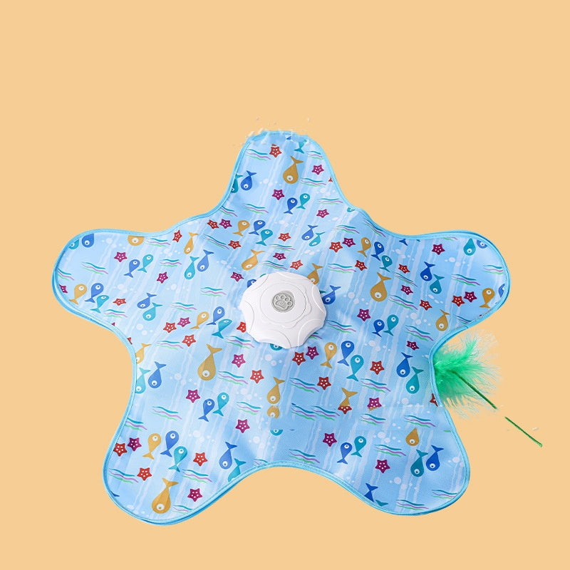 Interactive Hide and Seek Cat Toy with Squeaky Mouse & Moving Concealed Feathers-lymiu