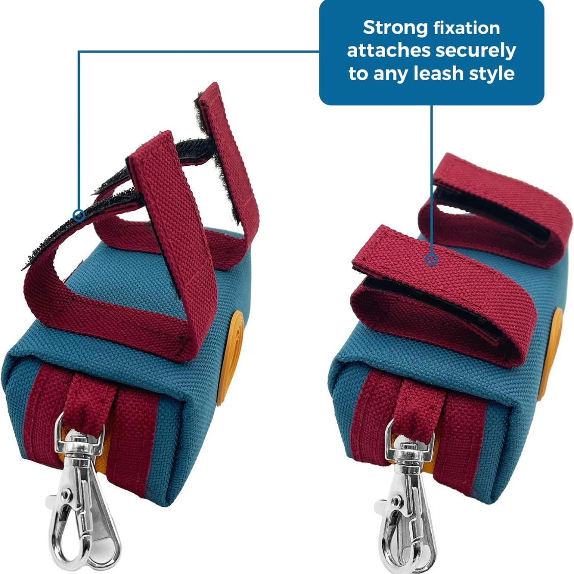 Canvas Dog Poop Bag Holder for Leash - Zippered Dispenser Pouch with Carabiner-lymiu
