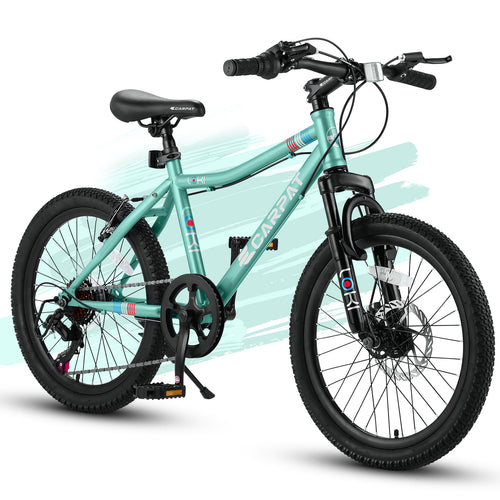 7-Speed Kids MTB 20-Inch Bicycle – Front Suspension, Dual Braking System (Ages 6-12)-lymiu