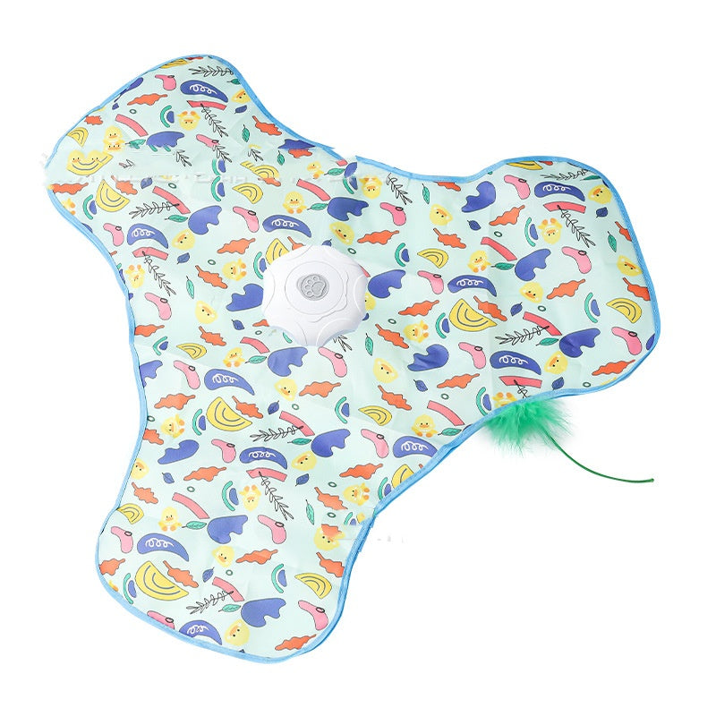 Interactive Hide and Seek Cat Toy with Squeaky Mouse & Moving Concealed Feathers-lymiu