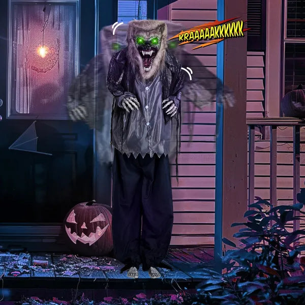 6.9ft Animatronic Werewolf Outdoor Halloween Decoration | LYMIU