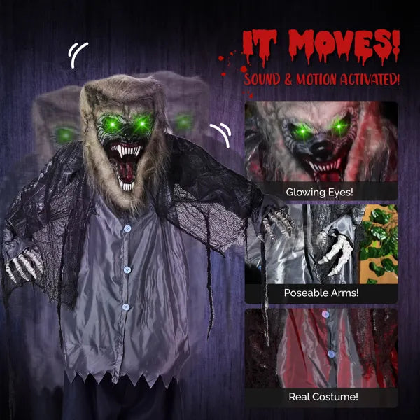 6.9ft Animatronic Werewolf Outdoor Halloween Decoration | LYMIU