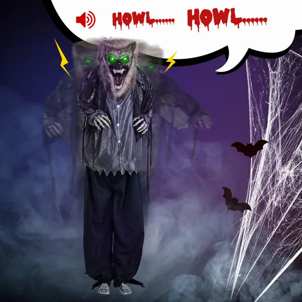 6.9ft Animatronic Werewolf Outdoor Halloween Decoration | LYMIU