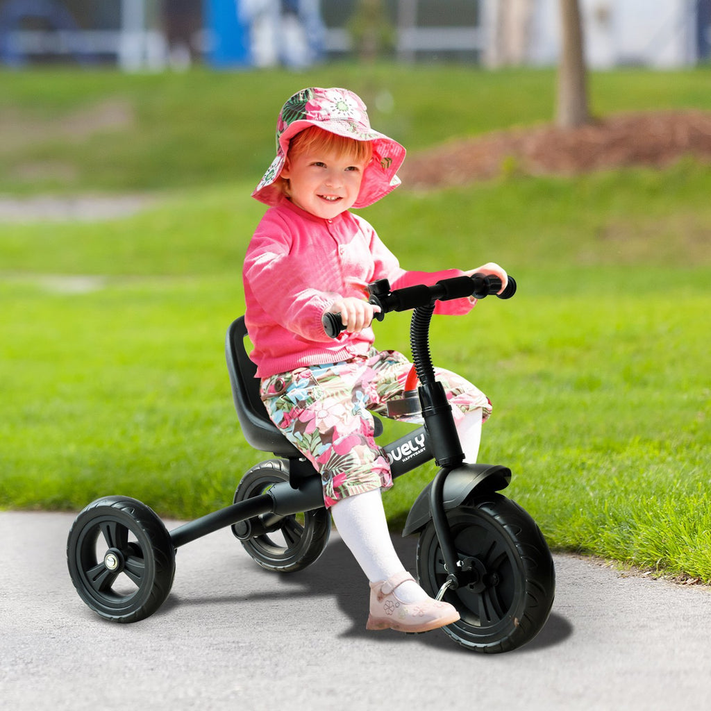 Kids Ride-On 3-Wheel Tricycle with Bell, Black. lymiu