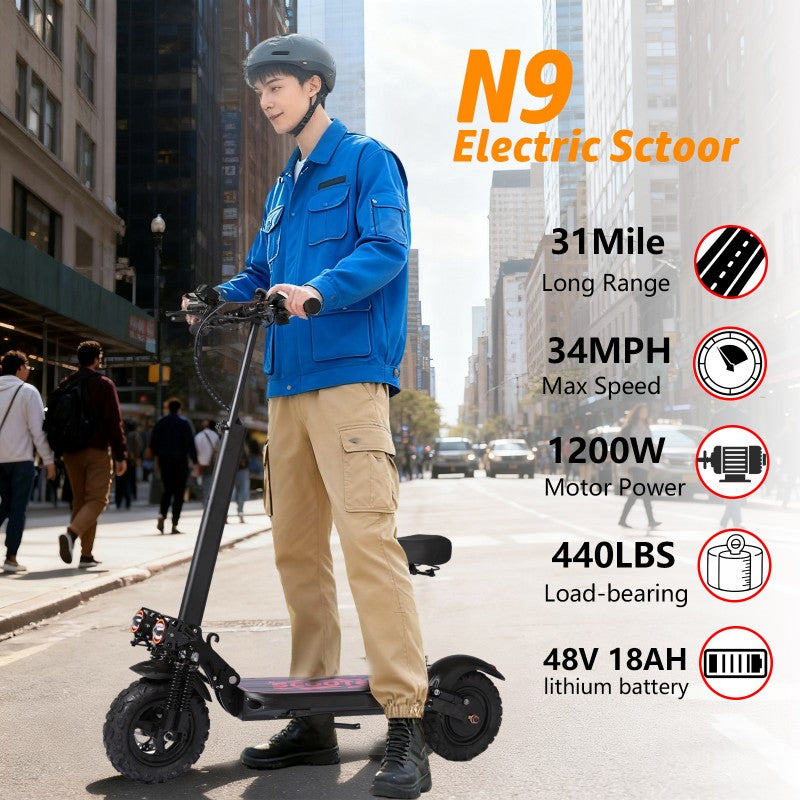 Anluosen D02 Pro E-Scooter: 1200W Dual-Suspension Off-Road Scooter, 55km/h- lymiu