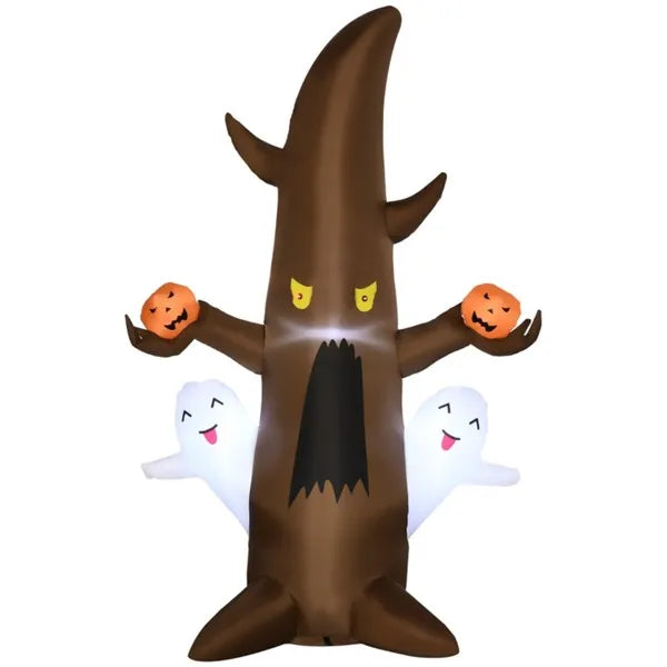 5-Foot Inflatable Cute Ghost Halloween Decoration with LED Lights & Blower - LYMIU